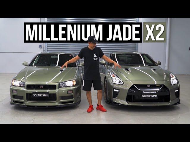 2 x Millennium Jade GT-R's | R34 Nissan Skyline GT-R V-Spec II Nur | R35 GT-R T-Spec