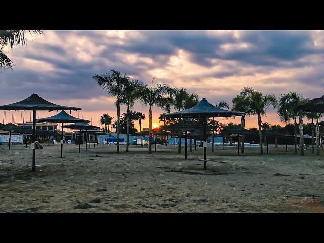 Limassol Beach 4K (Cinematic Sunset)