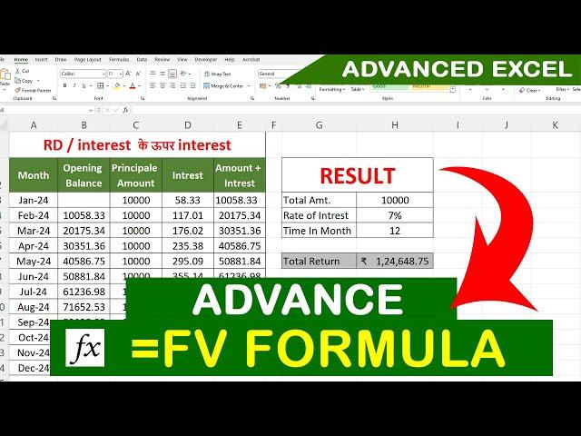 How to use FV formula to calculate Future Value  Ms excel tutorial