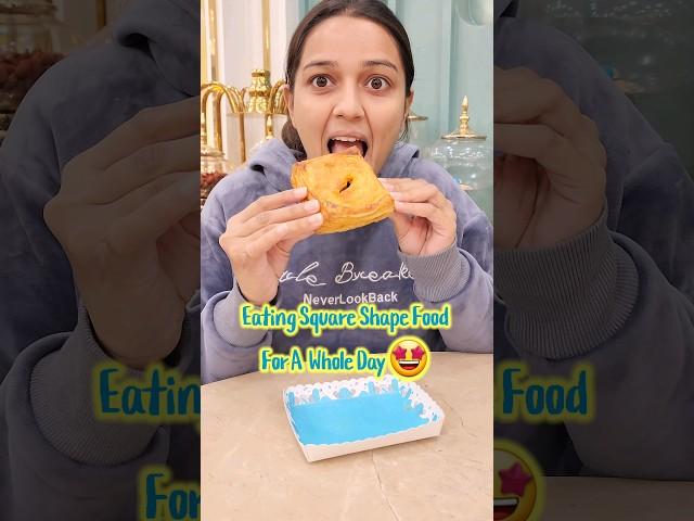 Eating Square Shaped Food For A Whole Day🟨 #trending #food #Challenge #shorts