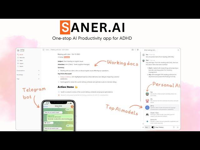 A One-stop AI Productivity app for ADHD - Saner.ai