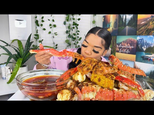 KING CRAB SEAFOOD BOIL MUKBANG | DESHELLED SEAFOOD BOIL + MY FIRST HURRICANE