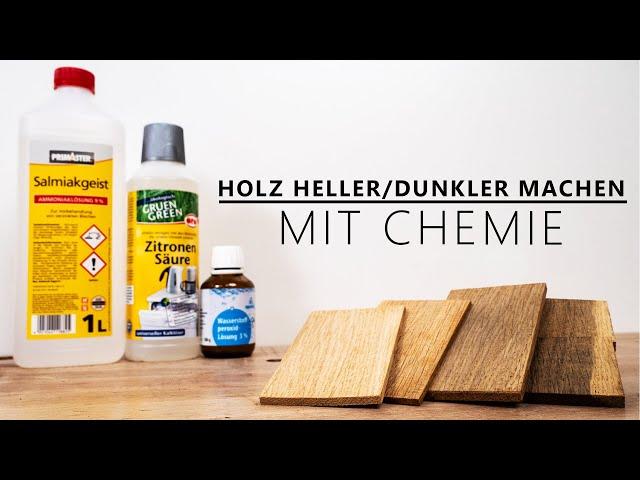 Holz räuchern und bleichen - mit Ammoniak und Wasserstoffperoxid