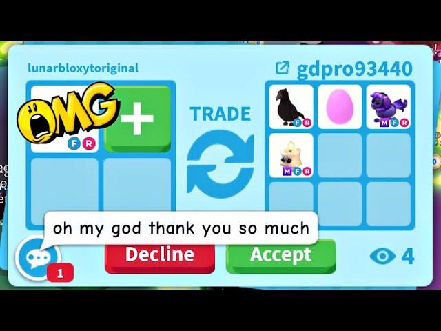 ‍⬛OMG! I GOT A CROW + 2 MEGA LEGS + PINK EGG FOR MY OUTGAME VALUABLE PET! ADOPT ME TRADING#adoptme