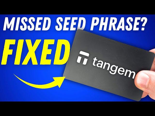 Setup Your Tangem Wallet Without A Seed Phrase? (QUICK FIX)