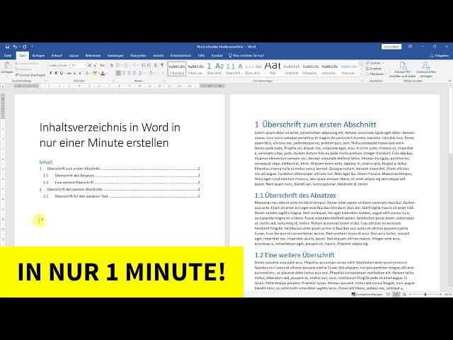 Inhaltsverzeichnis erstellen in 1 Minute – Word-Tutorial