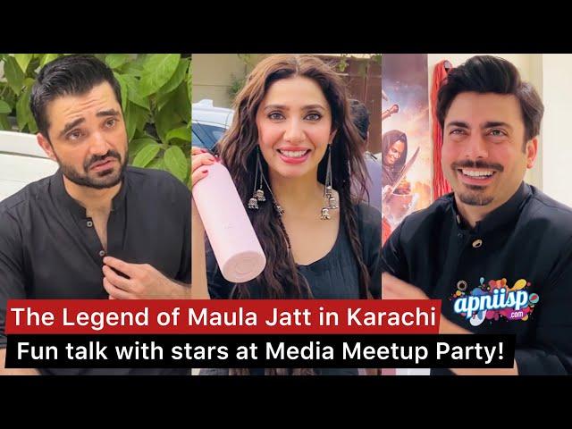 Fawad Khan, Mahira Khan & Hamza Ali Abbasi at The Legend of Maula Jatt Media Meetup in Karachi