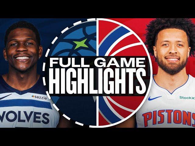 TIMBERWOLVES at PISTONS | FULL GAME HIGHLIGHTS | January 4, 2025