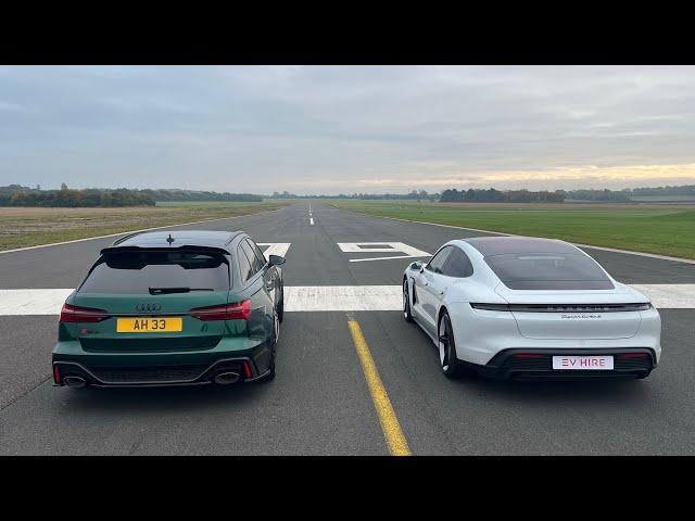 DRAG RACE! AUDI RS6 VS PORSCHE TAYCAN TURBO S!