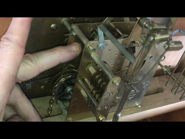 FIXING a grandfather’s clock (weights pulled too far up) removing stubborn weights