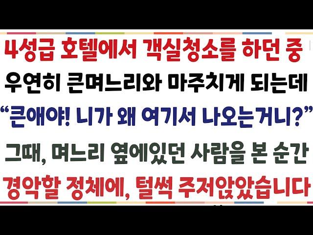 (반전신청사연)4성급숙박업소에서 객실청소를 하던중 우연히 큰며느리와 마주치게되는데 "큰애야! 니가 왜 여기서 나오는 거니?" 그때 며느리 옆에있던[신청사연][사이다썰][사연라디오]