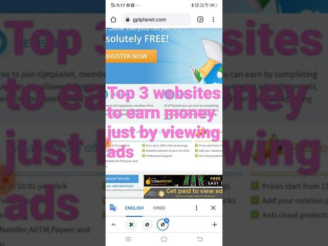 Top 3 videos to earn money just by viewing ads #short #youtubeshort