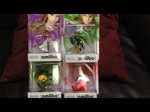 Nintendo Super Smash Bro amiibo Unboxing (Zelda, Link, Toon Link and Kirby)