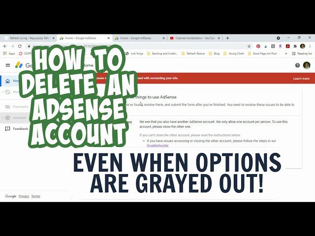 How to Close an Adsense Account when Option is Grayed Out