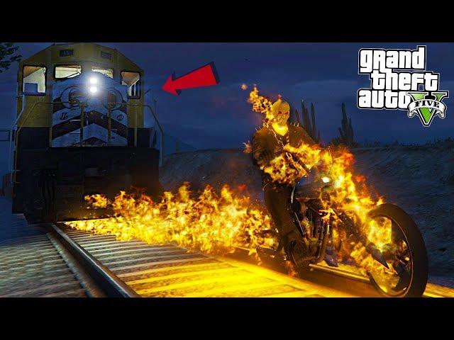 GHOST RIDER BURNS TRAIN - GTA 5 Mods