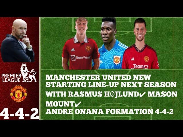 MANCHESTER UNITED NEW STARTING LINE۔UP | WITH RASMUS HØJLUND DONE DEAL MOUNTANDREONANA 4-4-2