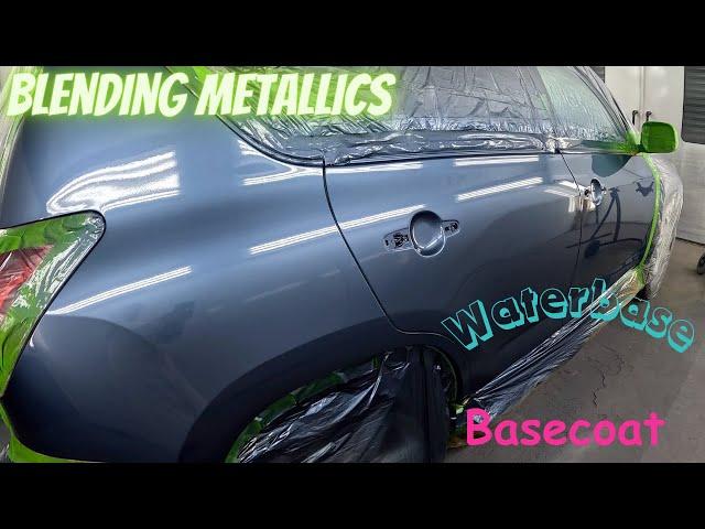 Spraying and blending metallics waterbase basecoat