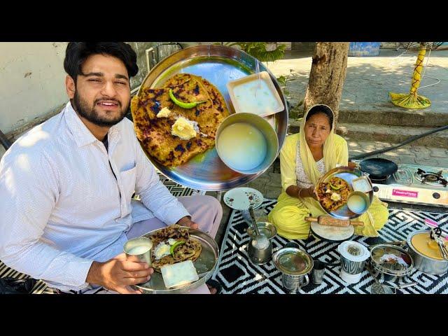 Making Mix Aloo Paratha Recipe  | Aloo, hari Mirch, matar | Lassi, dahi, Makhni | Jass Vlogs