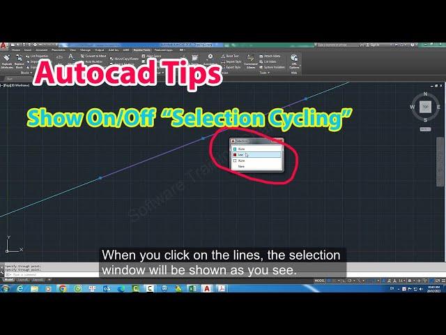 Turn On | Off the Selection Cycling window in Autocad - Software Training Channel