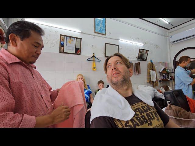 $2 Old Siam Barbershop Shave (w/ Khao San Road Walk) Bangkok  @jasonrupplearningtowalkand2839