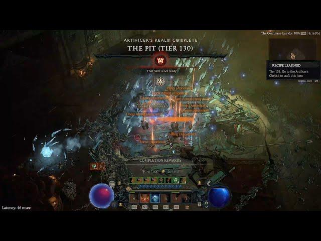 Diablo 4 Season 4 Blizzard Sorcerer Clear Tier 130 Pit - 14:13 (no Shatter)