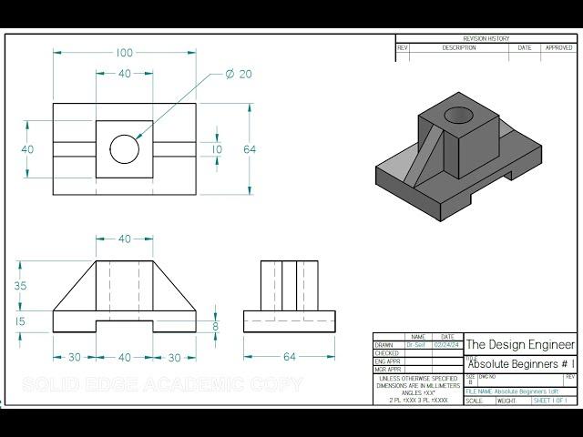 Solid Edge 2024 Tutorial - Absolute Beginners #1