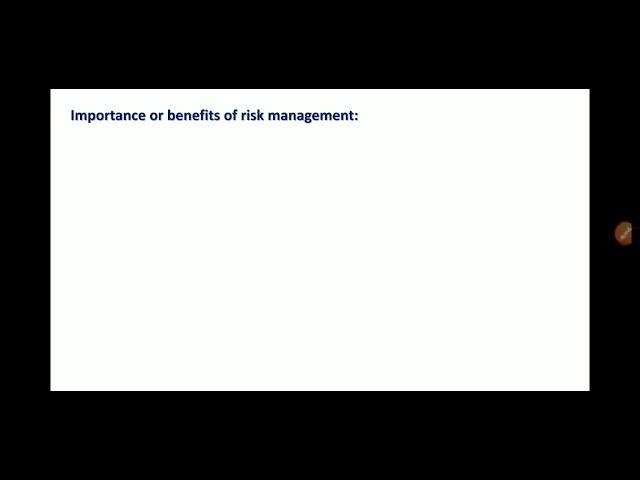 Importance, Objectives and Limitations of Risk Management (M Com)