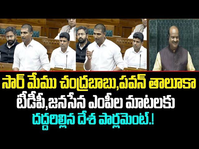 సార్ మేము చంద్రబాబు,పవన్ తాలూకా TDP Janasena MP's Speech At Parliment Today | Cloud Media