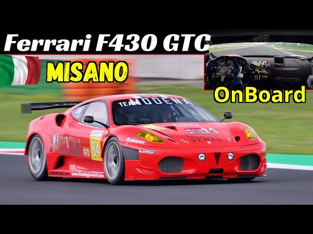 Ferrari F430 GTC/GT2 + OnBoard, Test Day at Misano Circuit, EPIC V8 Sound, Exhaust Pops & Crackles 