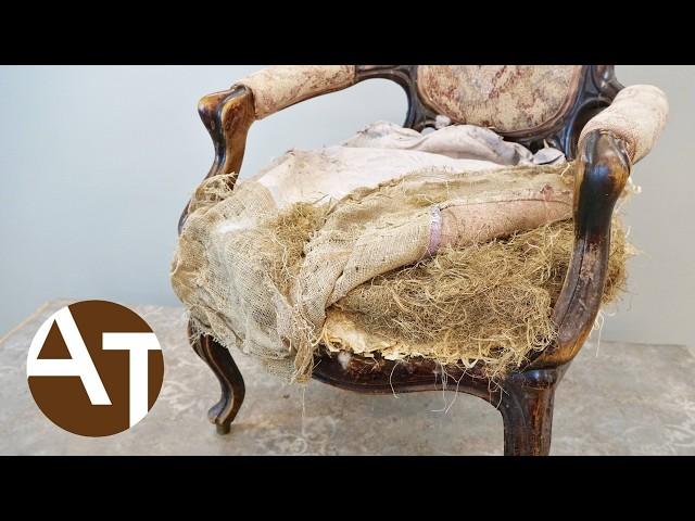 150 year old chair restoration with AMAZING result