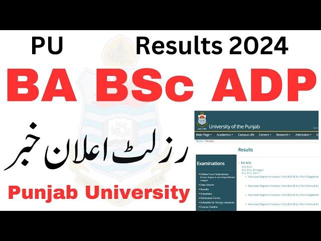 BA BSc ADP Results 2024 PU | ADP Result 2024 PU | BA BSc Result 2024 PU