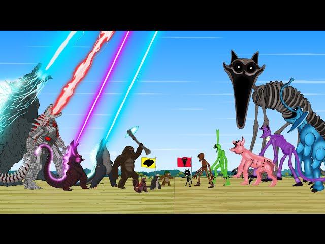 TEAM GODZILLA & KONG vs Catnap & Dogday, Zoonomaly MONSTERS: If Boundary Changes? - FUNNY CARTOON