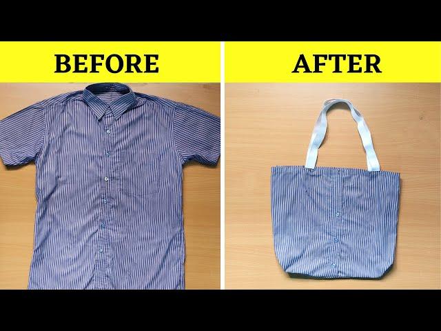 Old Shirt Reuse Idea | Convert old Shirt into Bag