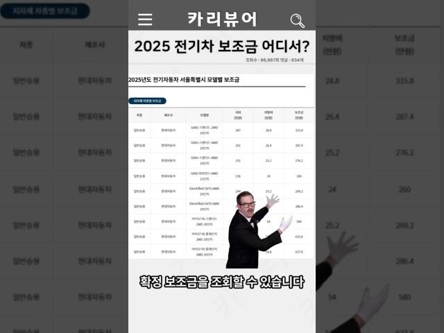 2025 전기차 보조금 조회하는 방법