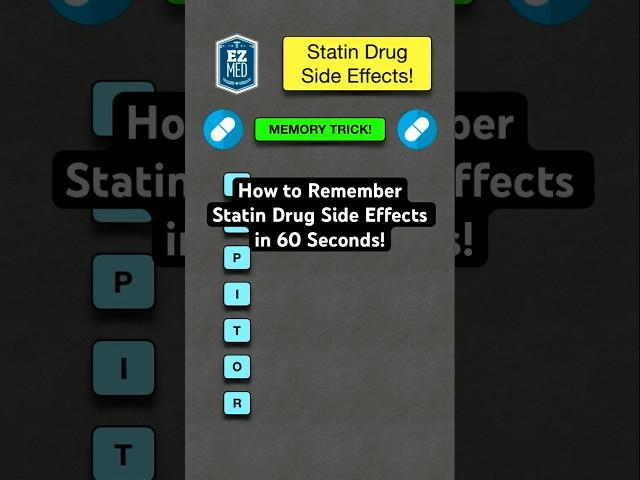  How to Remember Statin Drug Side Effects in 60 Seconds! [Pharmacology]