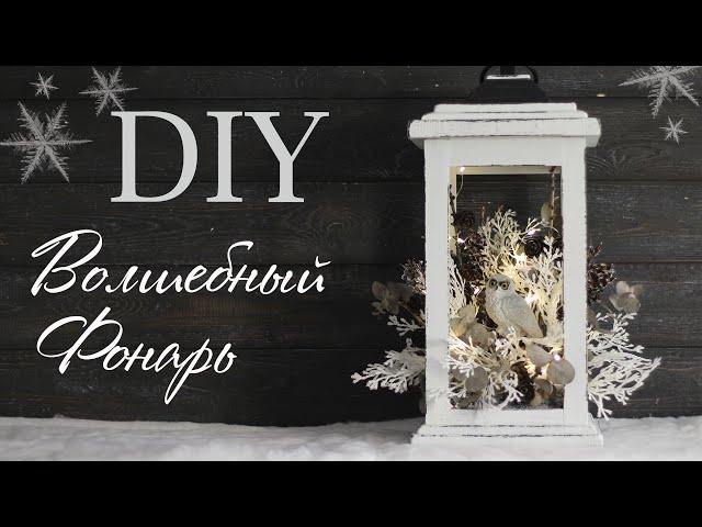 DIY - НОВОГОДНИЙ ФОНАРЬ СВОИМИ РУКАМИ / По мотивам совы Букли из Гарри Поттера
