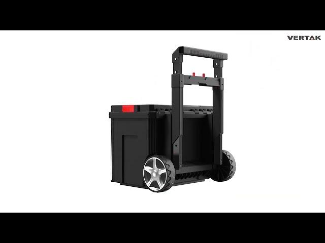 VERTAK Patent design stackable plastic rolling tool box set with wheels TH6302223
