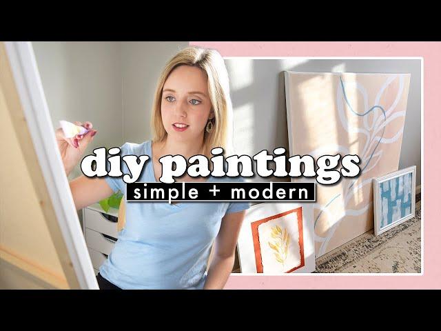 EASY DIY PAINTINGS (abstract acrylic & watercolor wall art) || Actually Alli