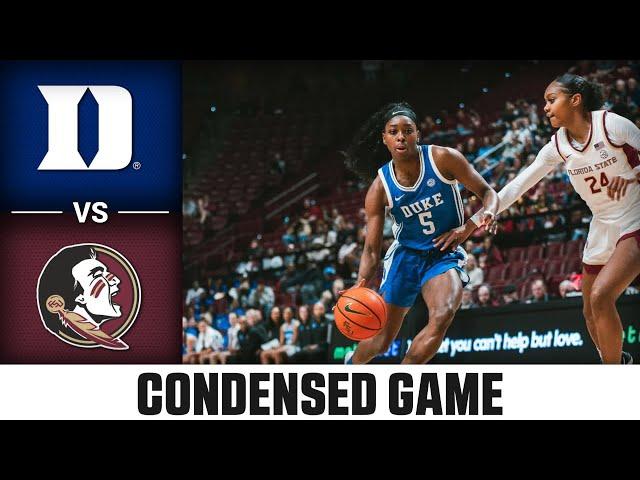 Duke vs. Florida State Condensed Game | 2024-25 ACC Women’s Basketball