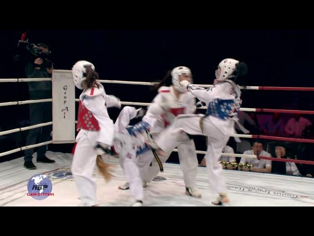 Taekwondo WTF Team  Fight 2 vs 2 (woman)