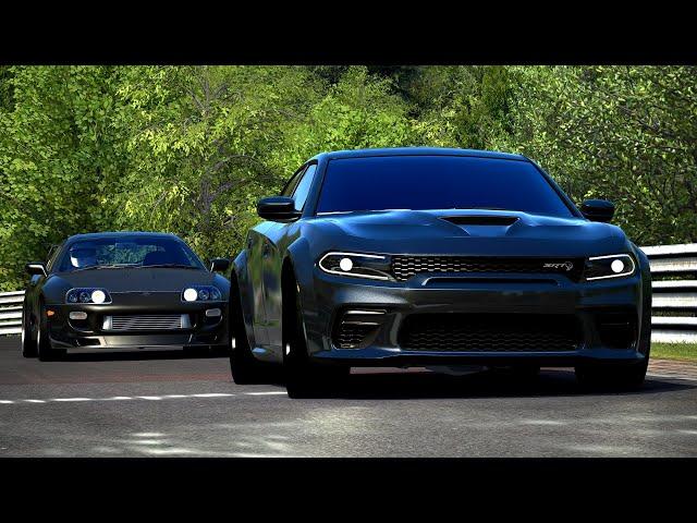 Assetto Corsa DODGE CHARGER SRT HELLCAT REDEYE WIDEBODY RFTUNED Time Attack (7:32:238) Nurburgring