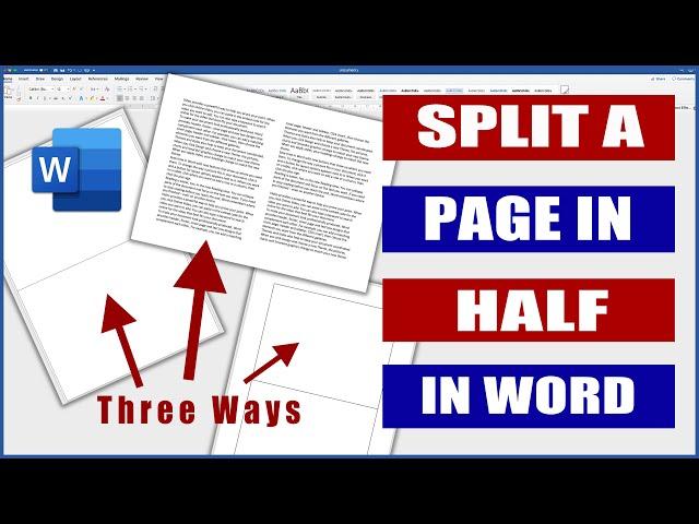 In Word How to split a page in Half | Microsoft Word Tutorials