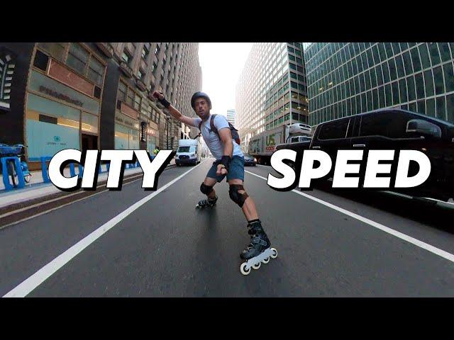 Speeding Through the City - Inline Skating Urban Flow Skate