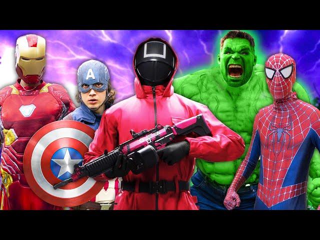 Avengers VS Squid Game! (Epic Nerf Battle)