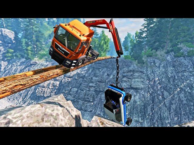 Cars vs Log Bridge | BeamNG.Drive #3