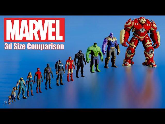 Discover the Marvel Universe in 3D: Size Comparison 2024