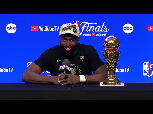 Boston Celtics' Jaylen Brown Postgame Interview After Winning NBA Finals Against Dallas Mavericks