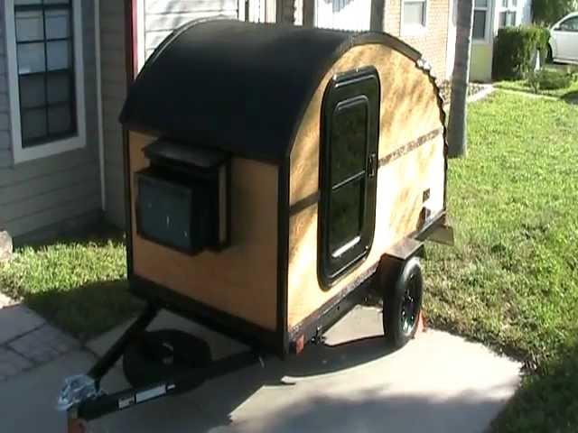 HOMEMADE TEARDROP TRAILER ALL MADE BY HAND ON A HARBOR FREIGHT FRAME