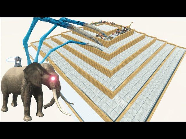 ESCAPE FROM ALIEN ELEPHANT - DOWNHILL COURSE - LAST SURVIVOR - Animal Revolt Battle Simulator