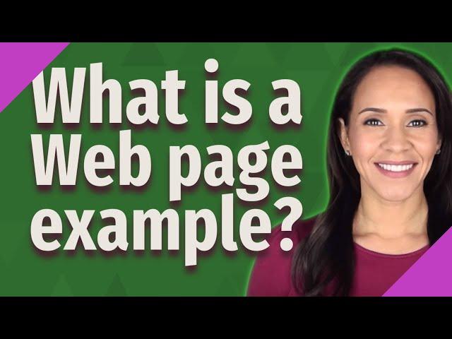 What is a Web page example?